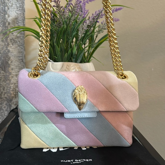 🌷Host pick Kurt Geiger London Mini
Suede Rainbow Striped Kensington Crossbody 🌷🌷 - Picture 9 of 13